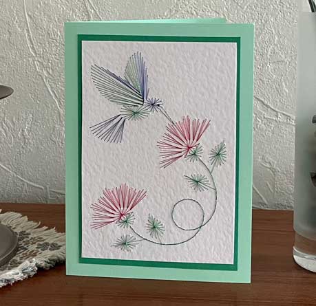 Stitching Cards Hummingbird Pattern